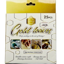 Keep Smiling Gold Leaves 14 x 14cm - 25pcs - SJB-0003G